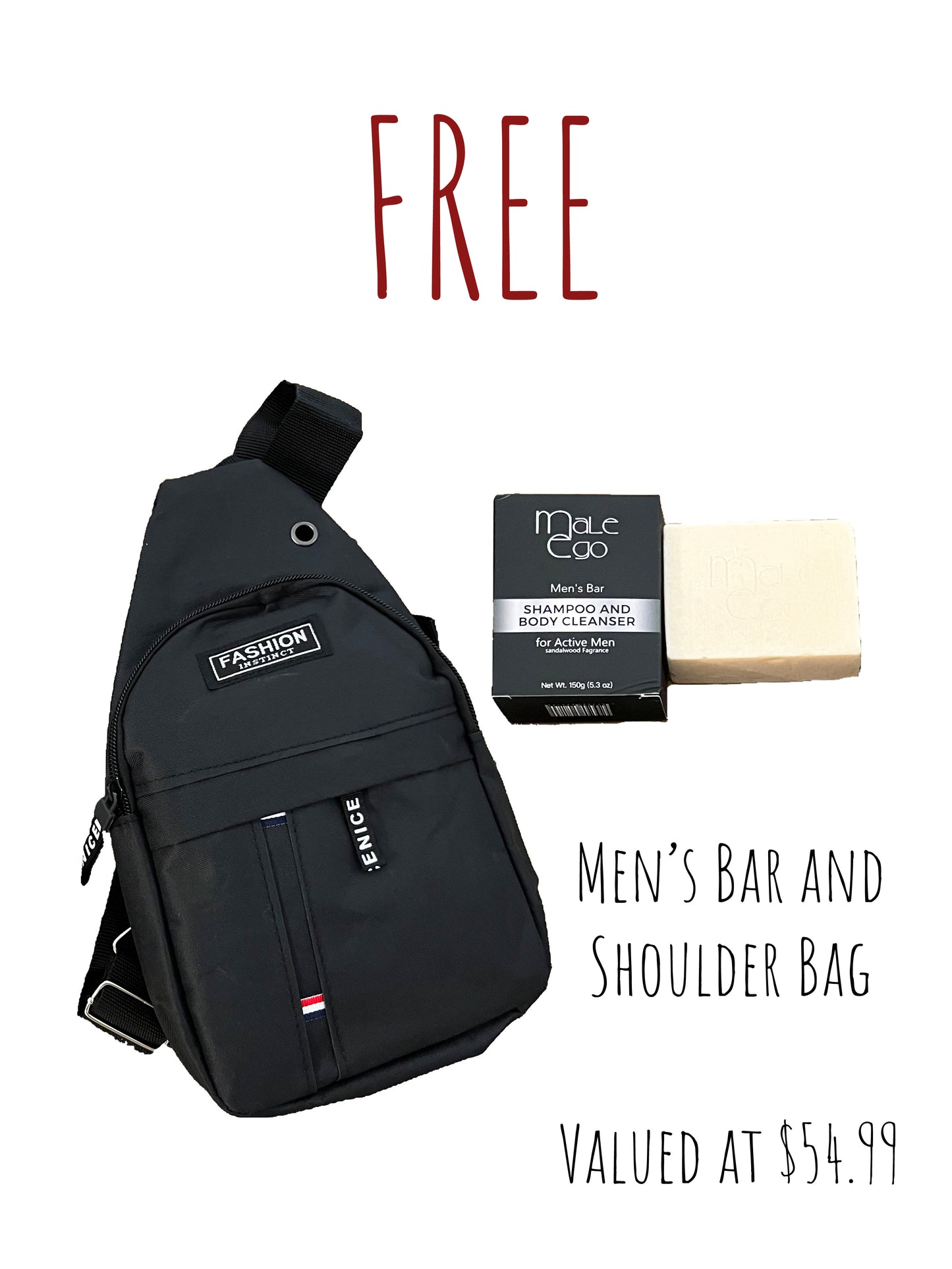 FREE Men’s Bar & Shoulder Bag Bundle (Free with purchase of two solid colognes)
